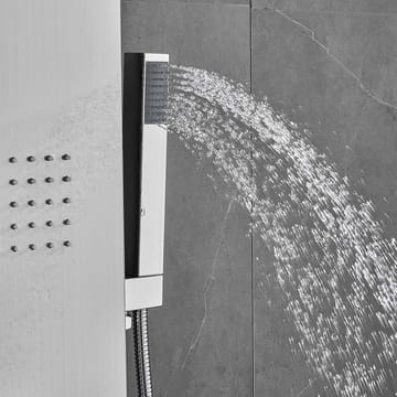 Duschpanel - silver med fyrkantig dusch - Hus & renovering - Kök & bad - Badrum - Duscharmatur & dusch tillbehör