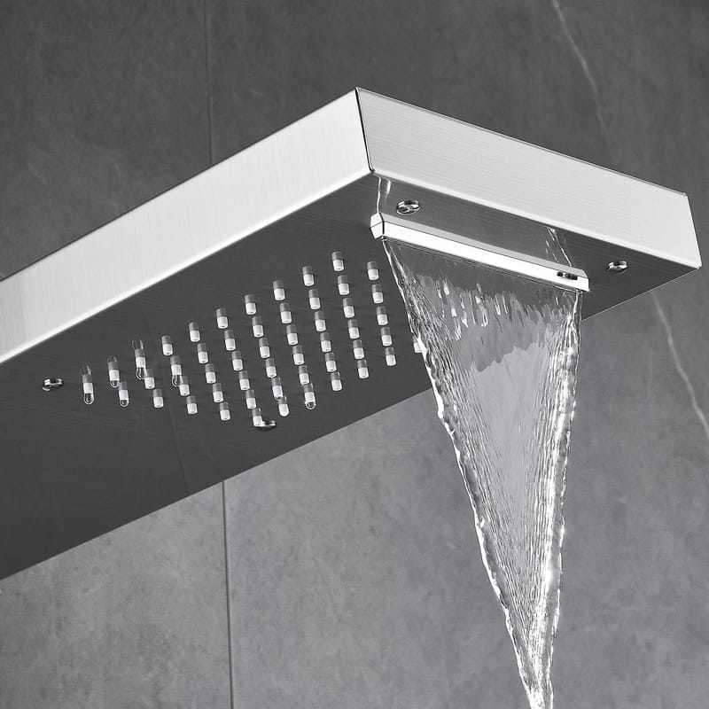 Duschpanel - silver med fyrkantig topp - Hus & renovering - Kök & bad - Badrum - Duscharmatur & dusch tillbehör