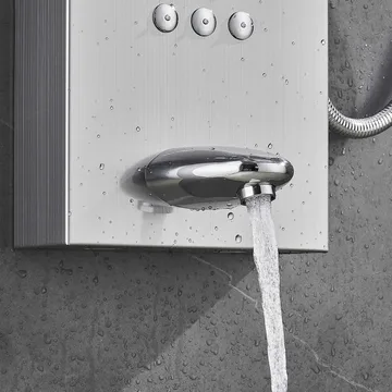 Duschpanel - silver med fyrkantig topp - Hus & renovering - Kök & bad - Badrum - Duscharmatur & dusch tillbehör
