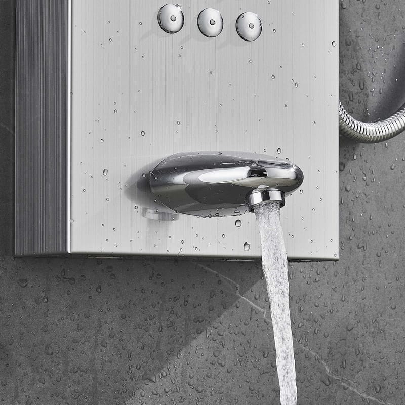 Duschpanel - silver med fyrkantig topp - Hus & renovering - Kök & bad - Badrum - Duscharmatur & dusch tillbehör