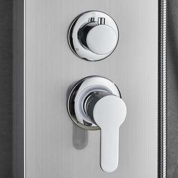 Duschpanel - silver med rundad form - Hus & renovering - Kök & bad - Badrum - Duscharmatur & dusch tillbehör
