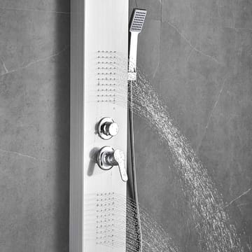 Duschpanel - silver med rundad form - Hus & renovering - Kök & bad - Badrum - Duscharmatur & dusch tillbehör