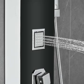 Duschpanel - Svart silver fyrkant & fyrkantig topp - Hus & renovering - Kök & bad - Badrum - Duscharmatur & dusch tillbehör