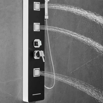 Duschpanel - Svart silver fyrkant & fyrkantig topp - Hus & renovering - Kök & bad - Badrum - Duscharmatur & dusch tillbehör