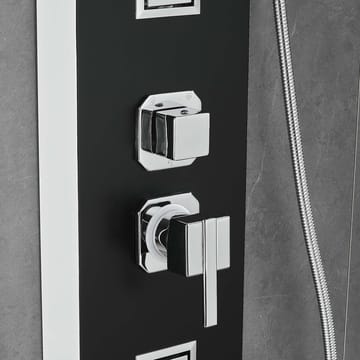 Duschpanel - Svart silver fyrkant & fyrkantig topp - Hus & renovering - Kök & bad - Badrum - Duscharmatur & dusch tillbehör