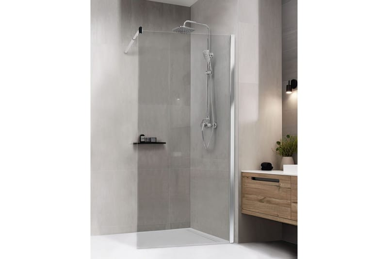 Duschskärm Ahaus Transparent/Silver, 100x100x190 cm - Transparent/Silver, 100x100x190 cm - Hus & renovering - Kök & bad - Badrum - Duschar