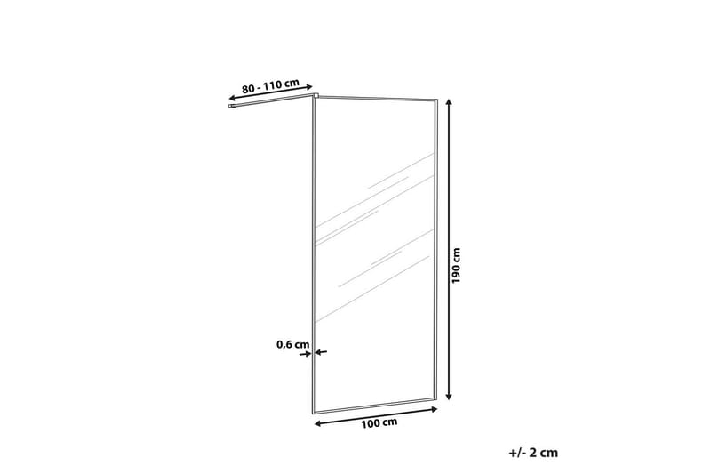 Duschskärm Waspam Transparent/svart, 100x100x190 cm - Transparent/svart, 100x100x190 cm - Hus & renovering - Kök & bad - Badrum - Duschar