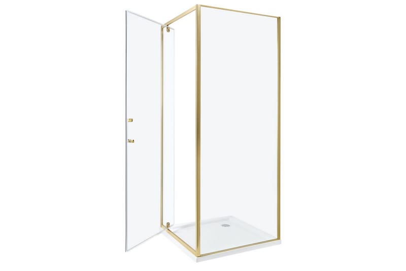 Duschväggar Darli Transparent/guld, 70x70x185 cm - Transparent/guld, 70x70x185 cm - Hus & renovering - Kök & bad - Badrum - Duschar