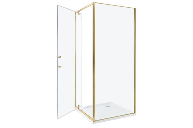 Duschväggar Darli Transparent/guld, 80x80x185 cm - Transparent/guld, 80x80x185 cm - Hus & renovering - Kök & bad - Badrum - Duschar
