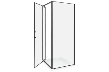 Duschväggar Darli Transparent/svart, 70x70x185 cm - Transparent/svart, 70x70x185 cm - Hus & renovering - Kök & bad - Badrum - Duschar - Duschväggar