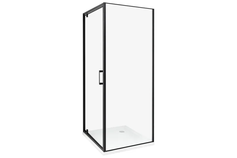 Duschväggar Darli Transparent/svart, 70x70x185 cm, Transparent/svart, 70x70x185 cm