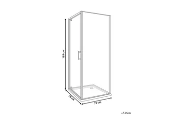 Duschväggar Darli Transparent/svart, 70x70x185 cm - Transparent/svart, 70x70x185 cm - Hus & renovering - Kök & bad - Badrum - Duschar - Duschväggar