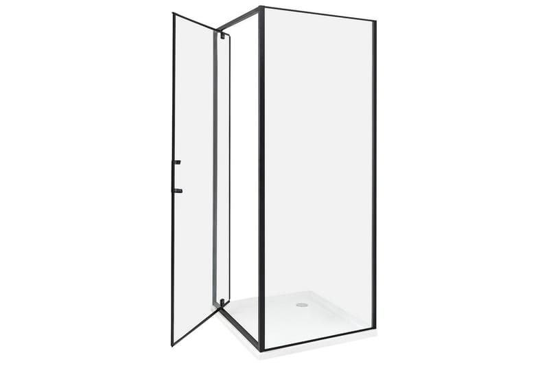 Duschväggar Darli Transparent/svart, 70x70x185 cm - Transparent/svart, 70x70x185 cm - Hus & renovering - Kök & bad - Badrum - Duschar