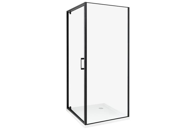 Duschväggar Darli Transparent/svart, 80x80x185 cm - Transparent/svart, 80x80x185 cm - Hus & renovering - Kök & bad - Badrum - Duschar