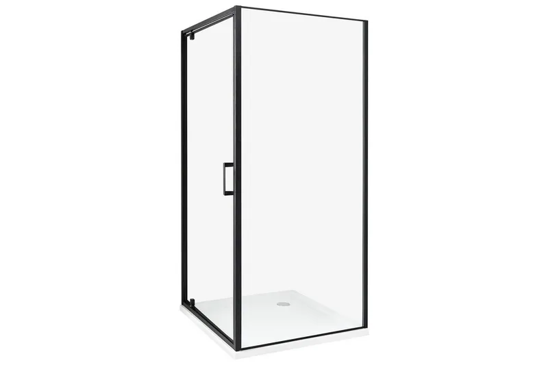 Duschväggar Darli Transparent/svart, 90x90x185 cm - Transparent/svart, 90x90x185 cm - Hus & renovering - Kök & bad - Badrum - Duschar