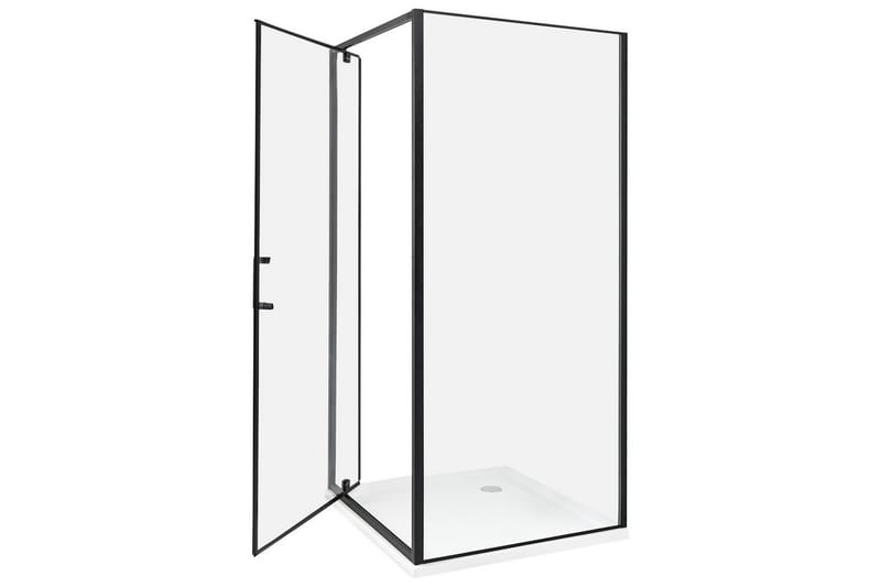 Duschväggar Darli Transparent/svart, 90x90x185 cm - Transparent/svart, 90x90x185 cm - Hus & renovering - Kök & bad - Badrum - Duschar