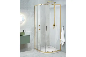 Duschväggar Jukatan Transparent/guld, 80x80x185 cm - Transparent/guld, 80x80x185 cm - Hus & renovering - Kök & bad - Badrum - Duschar