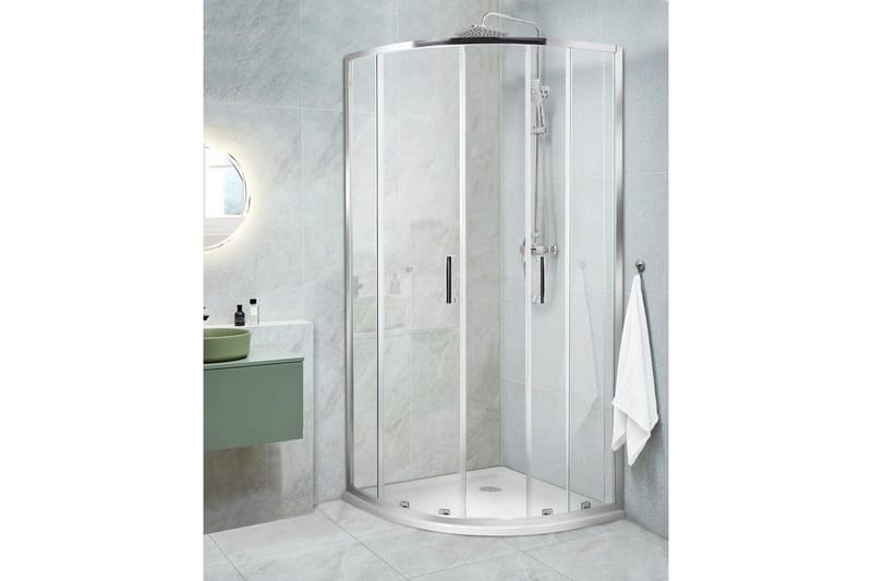 Duschväggar Jukatan Transparent/Silver, 90x90x185 cm - Transparent/Silver, 90x90x185 cm - Hus & renovering - Kök & bad - Badrum - Duschar