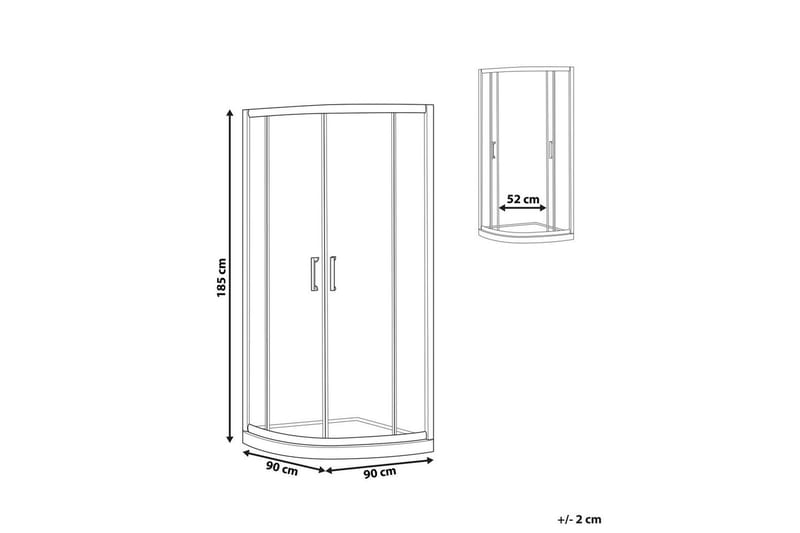 Duschväggar Jukatan Transparent/Silver, 90x90x185 cm - Transparent/Silver, 90x90x185 cm - Hus & renovering - Kök & bad - Badrum - Duschar