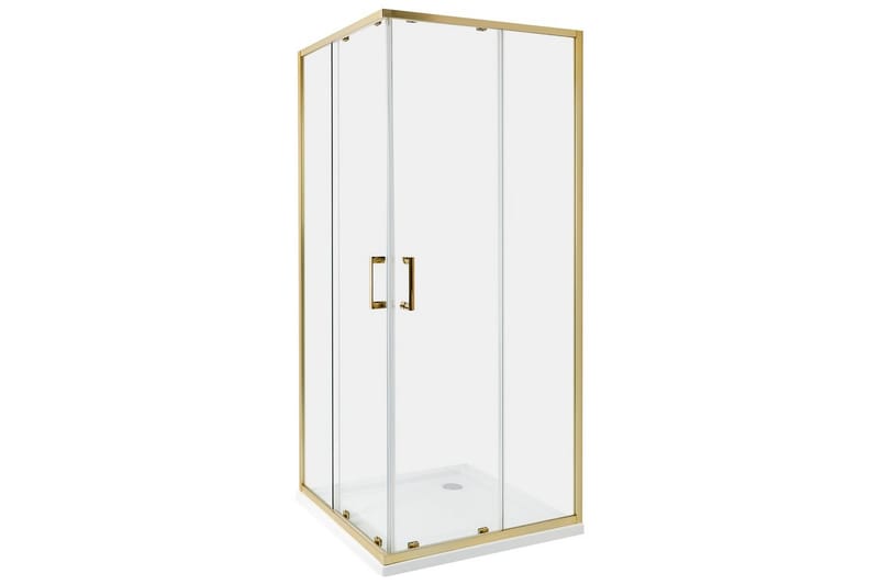 Duschväggar Tela Transparent/guld, 80x80x185 cm, Transparent/guld, 80x80x185 cm