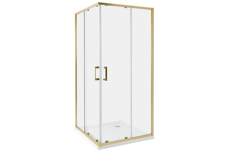 Duschväggar Tela Transparent/guld, 90x90x185 cm - Transparent/guld, 90x90x185 cm - Hus & renovering - Kök & bad - Badrum - Duschar