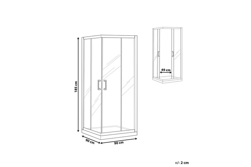 Duschväggar Tela Transparent/guld, 90x90x185 cm - Transparent/guld, 90x90x185 cm - Hus & renovering - Kök & bad - Badrum - Duschar