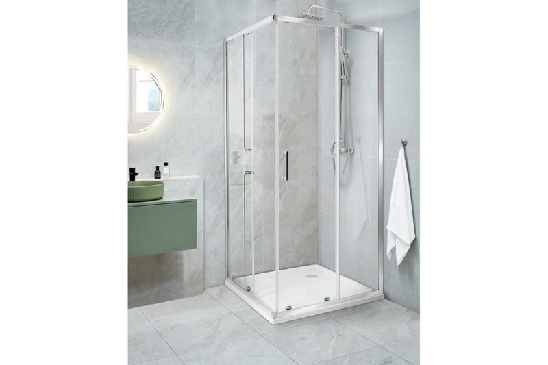 Duschväggar Tela Transparent/Silver, 80x80x185 cm - Transparent/Silver, 80x80x185 cm - Hus & renovering - Kök & bad - Badrum - Duschar