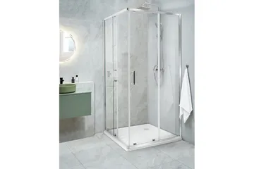 Duschväggar Tela Transparent/Silver, 90x90x185 cm - Transparent/Silver, 90x90x185 cm - Hus & renovering - Kök & bad - Badrum - Duschar