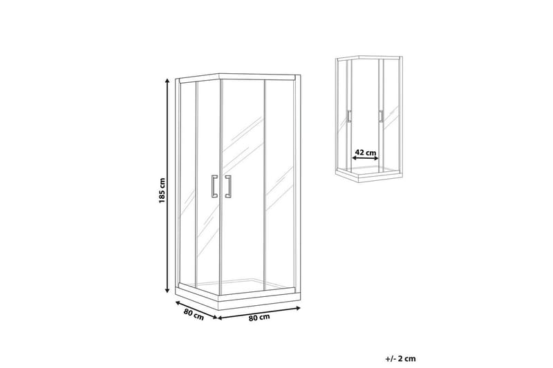 Duschväggar Tela Transparent/svart, 80x80x185 cm - Transparent/svart, 80x80x185 cm - Hus & renovering - Kök & bad - Badrum - Duschar