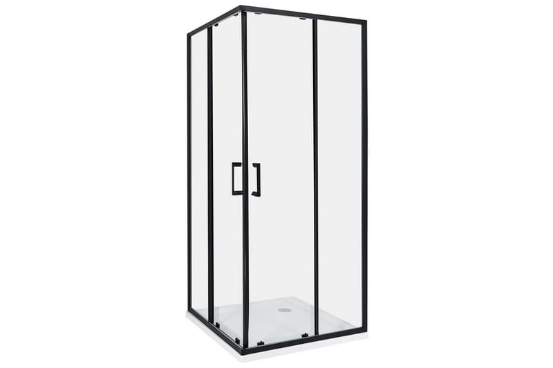 Duschväggar Tela Transparent/svart, 80x80x185 cm - Transparent/svart, 80x80x185 cm - Hus & renovering - Kök & bad - Badrum - Duschar