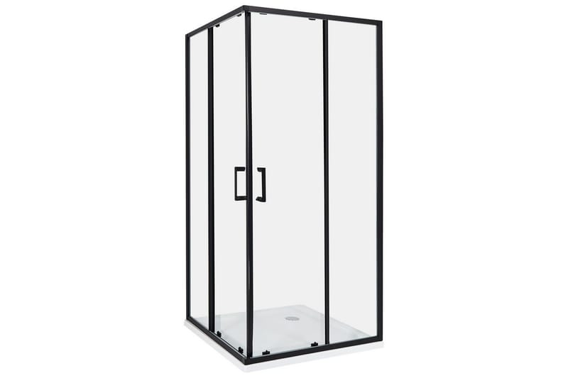 Duschväggar Tela Transparent/svart, 90x90x185 cm, Transparent/svart, 90x90x185 cm