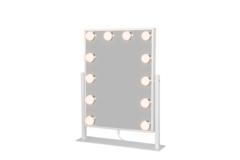 Glow Liten Sminkspegel på fot 36,5 cm med LED Belysning/Lampor Holywood spegel - Vit - Inredning - Speglar - Spegel med belysning