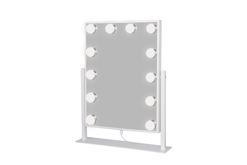 Glow Liten Sminkspegel på fot 36,5 cm med LED Belysning/Lampor Holywood spegel - Vit - Inredning - Speglar - Spegel med belysning