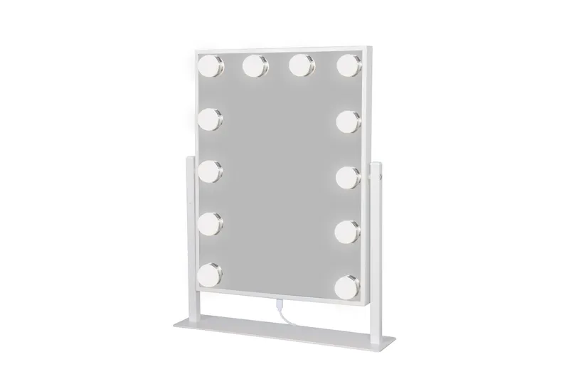 Glow Liten Sminkspegel på fot 36,5 cm med LED Belysning/Lampor Holywood spegel - Vit - Inredning - Speglar - Spegel med belysning