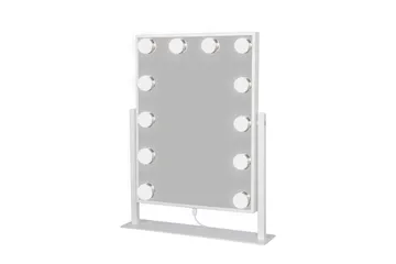 Glow Liten Sminkspegel på fot 36,5 cm med LED Belysning/Lampor Holywood spegel - Vit - Inredning - Speglar - Spegel med belysning