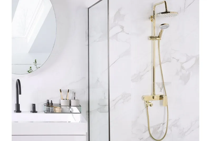 Gurara Duschset med Takdusch - Guld - Hus & renovering - Kök & bad - Badrum - Duscharmatur & dusch tillbehör