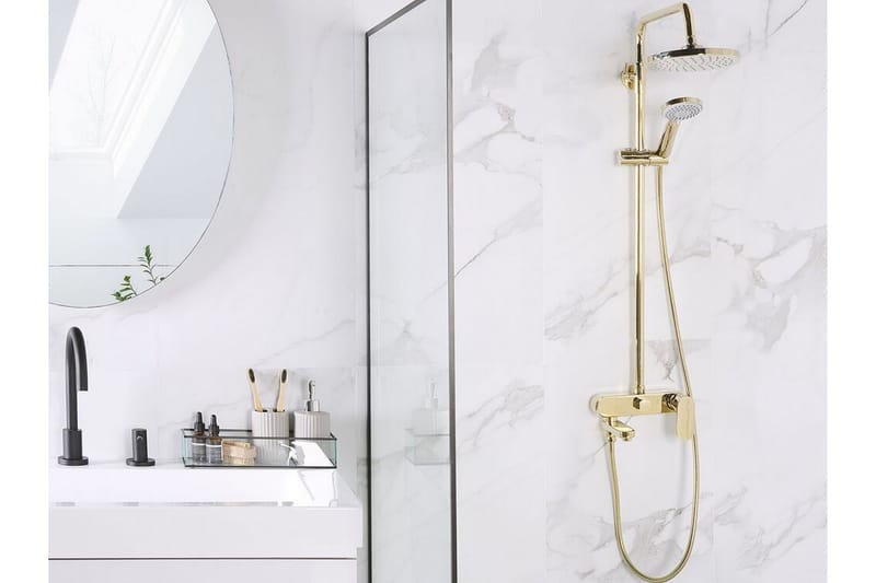 Gurara Duschset med Takdusch - Guld - Hus & renovering - Kök & bad - Badrum - Duscharmatur & dusch tillbehör