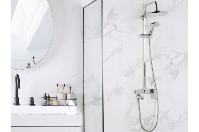 Gurara Duschset med Takdusch - Silver - Hus & renovering - Kök & bad - Badrum - Duscharmatur & dusch tillbehör