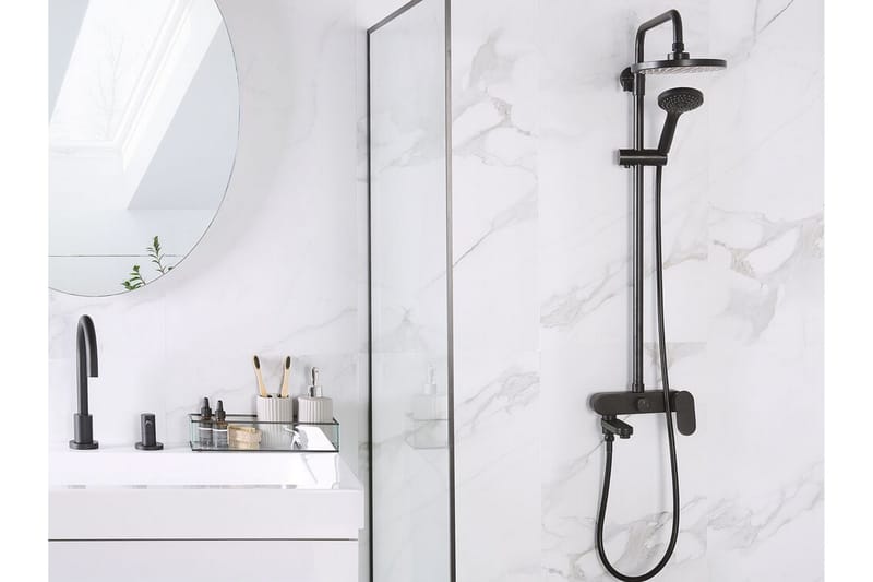Gurara Duschset med Takdusch - Svart - Hus & renovering - Kök & bad - Badrum - Duscharmatur & dusch tillbehör