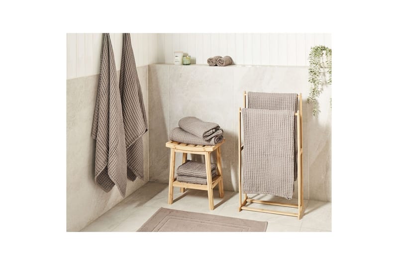 Handduk Areora set om 11 Taupe - Taupe - Hus & renovering - Kök & bad - Badrum - Badrumstillbehör