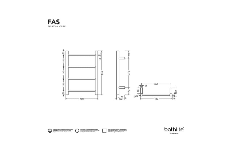 Handdukstork FAS 400 svart - Hus & renovering - Kök & bad - Badrum - Handdukstorkar - Handdukstork el