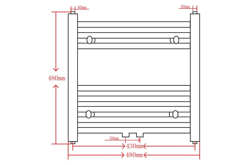Handdukstork centralvärme element båge grå 480x480 mm - Grå - Hus & renovering - Kök & bad - Badrum - Badrumstillbehör