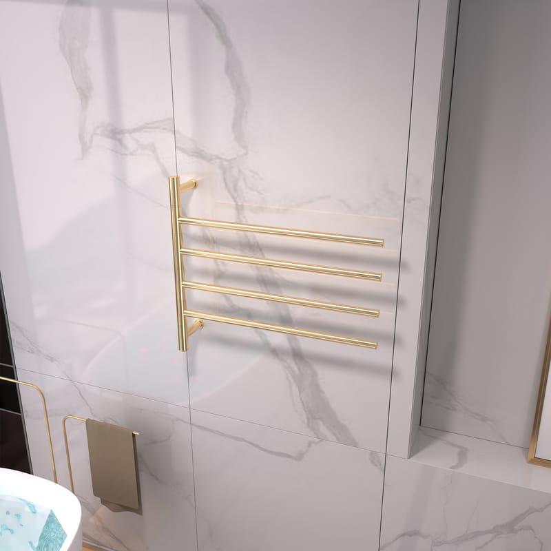 Stor elektrisk handdukstork 63x55x12,5cm | 9007 | Guld - Hus & renovering - Kök & bad - Badrum - Handdukstorkar - Handdukstork el