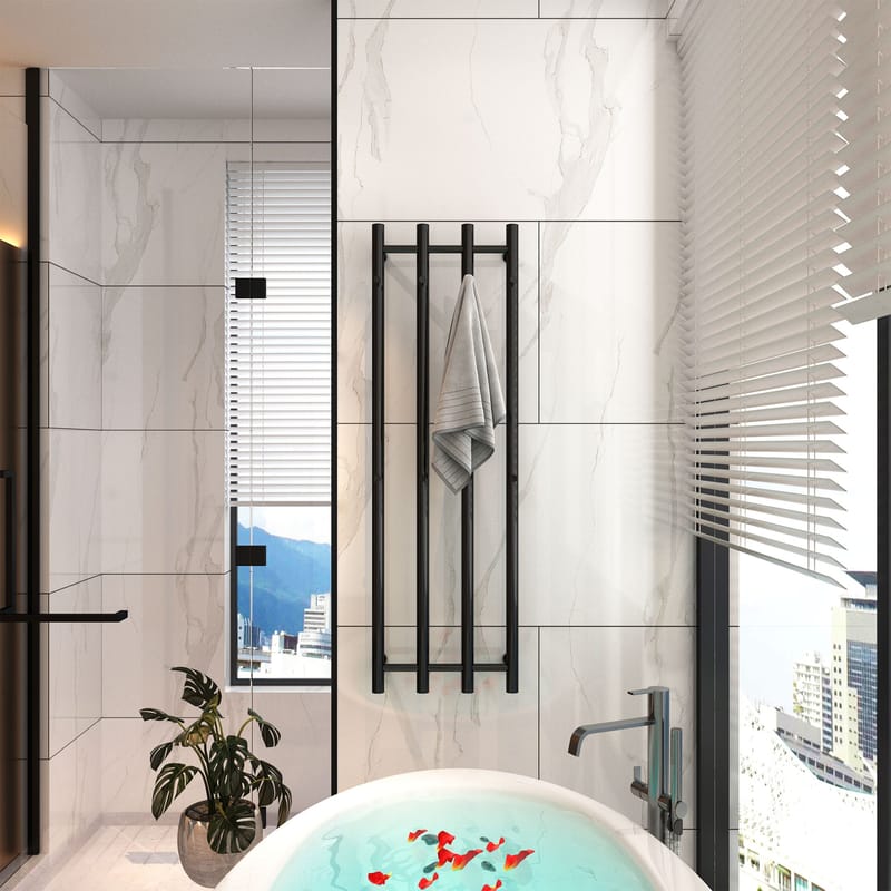 Towel heater, black - RH05B - Hus & renovering - Kök & bad - Badrum - Handdukstorkar - Handdukstork el