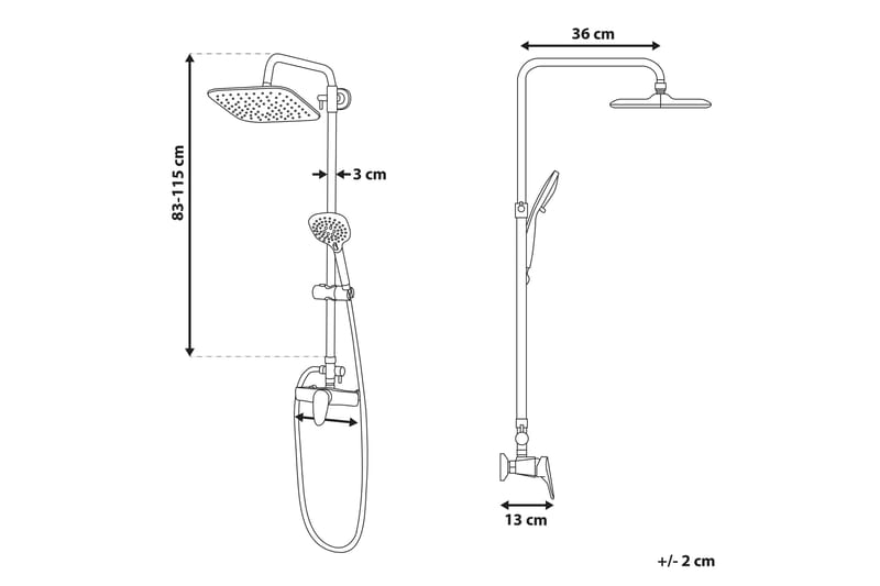 Howick Duschset med Takdusch - Silver - Hus & renovering - Kök & bad - Badrum - Duscharmatur & dusch tillbehör