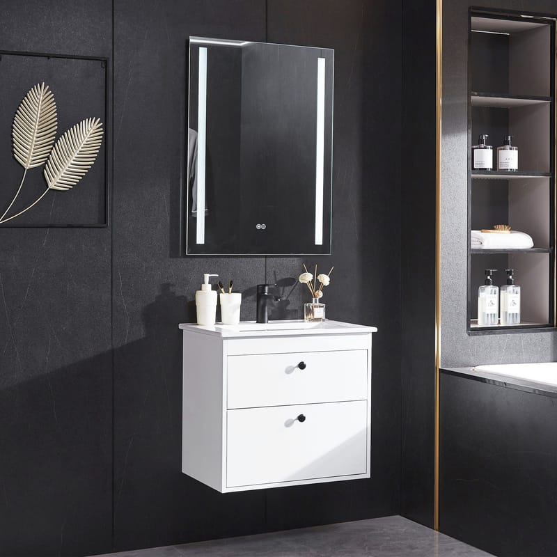 Kommod 60cm | LED-spegel med dimmer | Blandare ingår, undefined