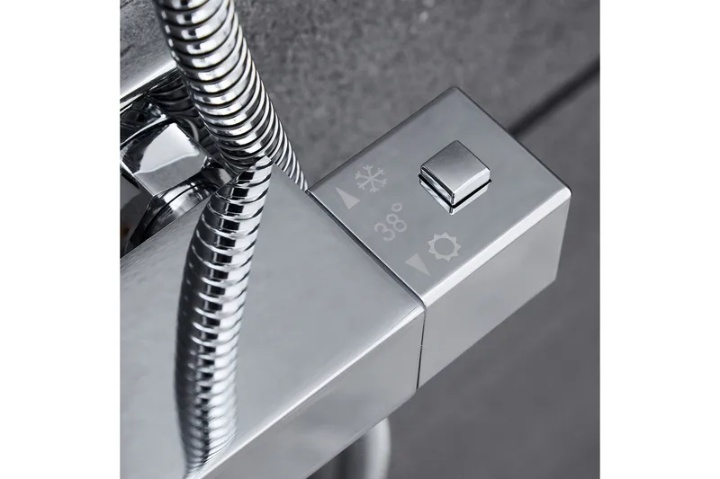 Komplett takduschset med handdusch | Högblankt rostfritt stål - Hus & renovering - Kök & bad - Badrum - Duscharmatur & dusch tillbehör