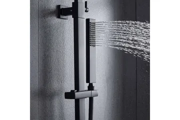 Komplett takduschset med handdusch i kantig design | Svart - Hus & renovering - Kök & bad - Badrum - Duscharmatur & dusch tillbehör