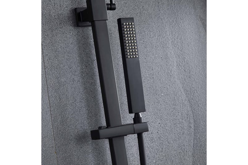 Komplett takduschset med handdusch i kantig design | Svart - Hus & renovering - Kök & bad - Badrum - Duscharmatur & dusch tillbehör