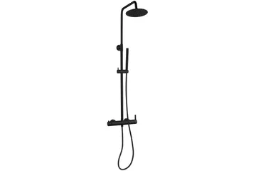 Komplett takduschset med handdusch i rundad design | Svart - Hus & renovering - Kök & bad - Badrum - Duscharmatur & dusch tillbehör
